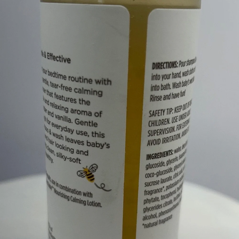 Burts Bees Baby Calming Shampoo and Wash Lavender 12oz 2 Pack Set Natural Origin